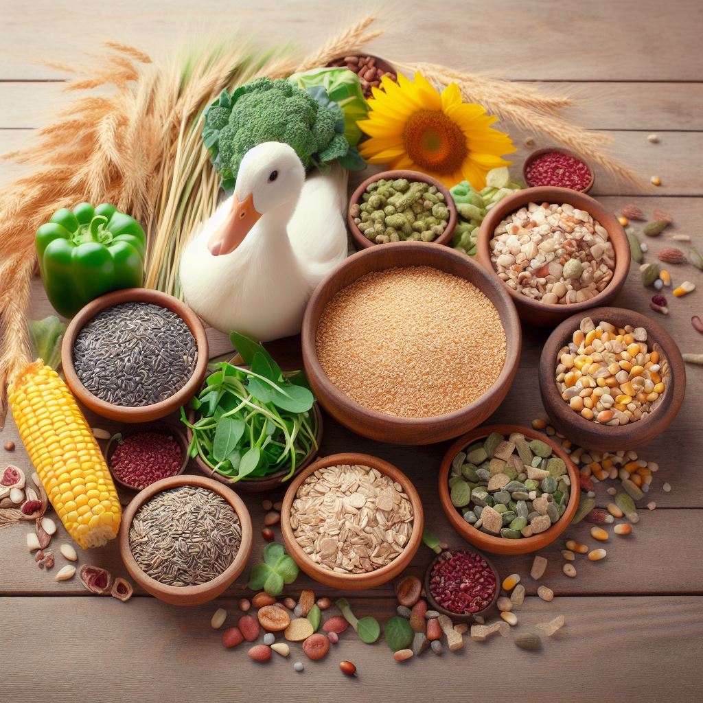 Variety of foods For Ducks